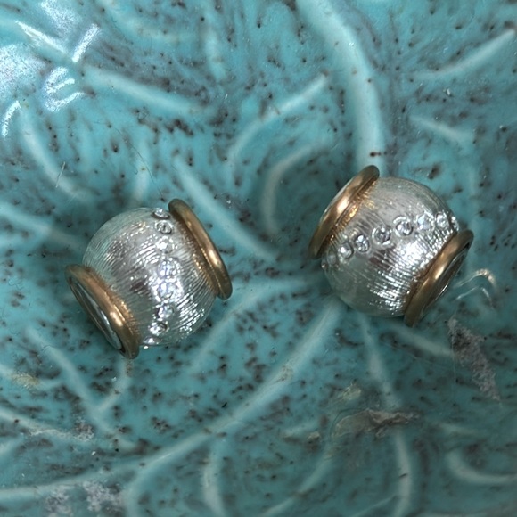 Brighton Vintage Retired Silver & Gold Beads (Bundle of 2) Super Shiny - Picture 1 of 4